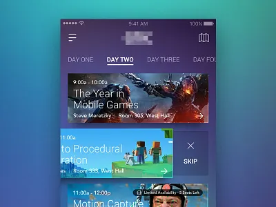 Conference Schedule app conference ui