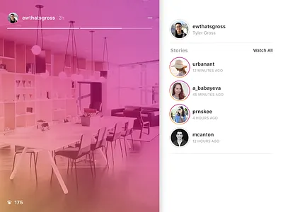 Stories on Instagram.com css instagram instagram stories mobile web ui ux web design