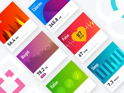 Fitness App - Activity Cards android fitness gym leaderboard list material nutrition social sport ui ux web