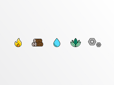 055 - Icon Set 055 daily ui earth elements fire icon iconography metal plant uiux water