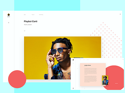 Artist - Bio - Sneek peek artist fold hero hip hop loading navigation pattern sidebar web design