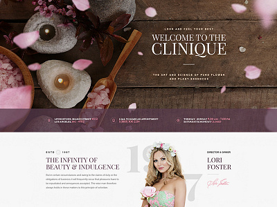 Clinique concept design luxury resort shop site spa template ui web