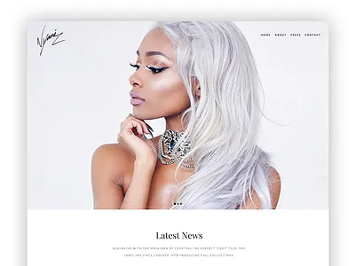 'Nyane' Fashion Blogger and Model Website Design blogger clean design fashion model website design
