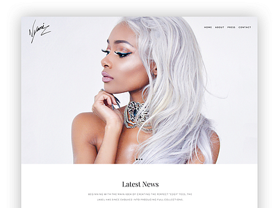 'Nyane' Fashion Blogger and Model Website Design blogger clean design fashion model website design