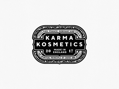 Karma badge bold cosmetic emblem etching nature vintage