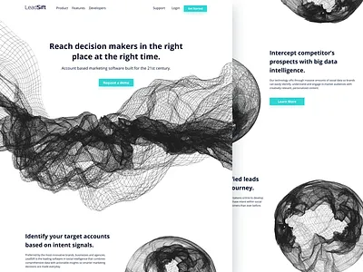 LeadSift Landing Page app clean data isometric landing page simple visualization web web design white