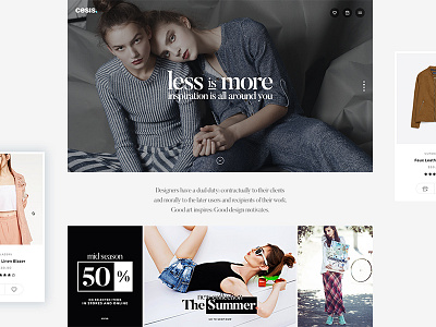 Cesis Fashion Demo clean clear elegant fancy fashion girl lady life style style ux design web design woman
