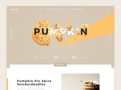 Recipe Landing clean color colors coockies landing recipe ui uidesign
