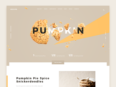 Recipe Landing clean color colors coockies landing recipe ui uidesign