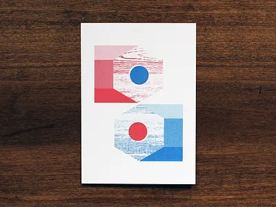 Perfect Pencils Print geometric hexagons illustration offset overprint pencils printing riso risograph texture