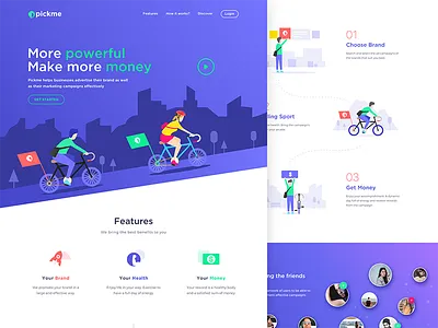 Pickme Landingpage campaign cycling friend landingpage money pickme responsive share sport