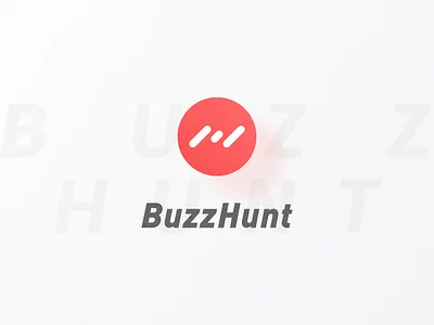Buzzhunt Logo buzz icon logo red simple sketch
