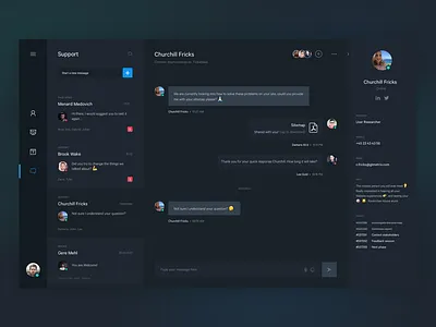 Page Speed Test Conversation chat dark dashboard interface ui