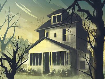 Day 15 - Haunted but Beautiful art beautiful challenge digital fear ghost haunted house isolated self trees