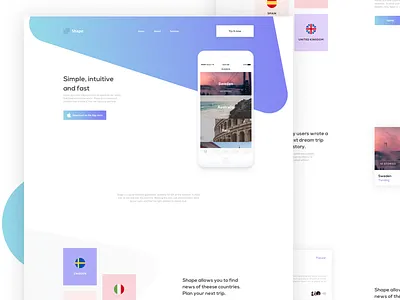 Shapes - Landing App app application design landing page minimal ui uidesign ux uxdesign web design