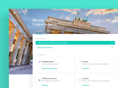 Kiwi.com — Manage My Booking Dashboard berlin circular dashboard kiwi landing manage page ui