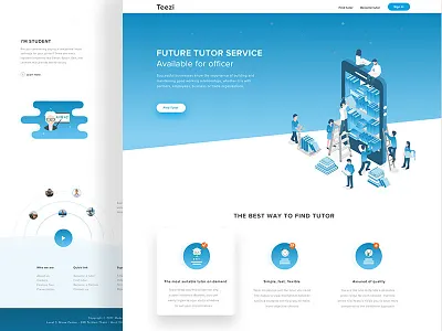 Teezi Landingpage education homepage illustrations isometric landing layout mobile page process responsive web website