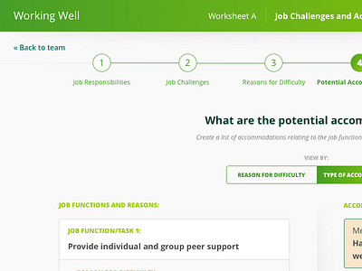 Working Well Prototype employment invision mental health prototype ui ux