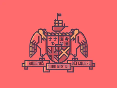 Alabama Crest (206/365) alabama badge bald crest eagle flag illustration line art mi roll tide ship state