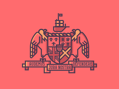 Alabama Crest (206/365) alabama badge bald crest eagle flag illustration line art mi roll tide ship state
