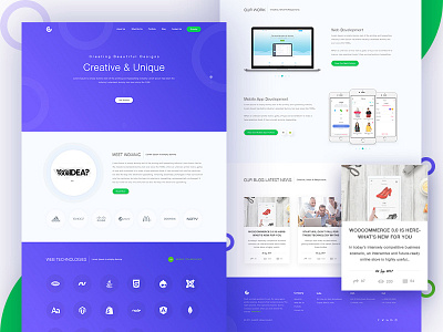 Landing page (WIP) blue clean design gradient indianic landing page ui ux web website