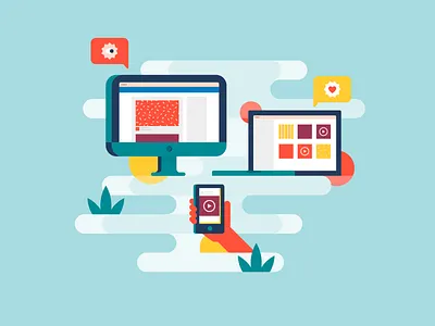 Cover illustration communication marketing social media tech video whitepaper