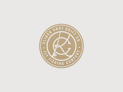 Clinch Knot Drift badge clinch fish fishing fly hunt knot logo monogram