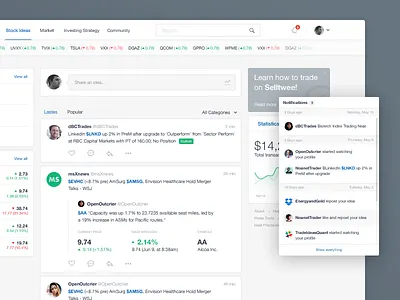 Selltwee - Feed page application comments data feed graph navigation post saas social media stats ui ux