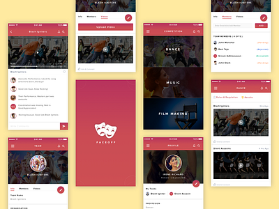 Faceoff App android app faceoff ios minimal simple ui ux