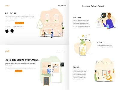 Illustration android app coupon illustration ios landing page local minimal mobile savings sketch ui