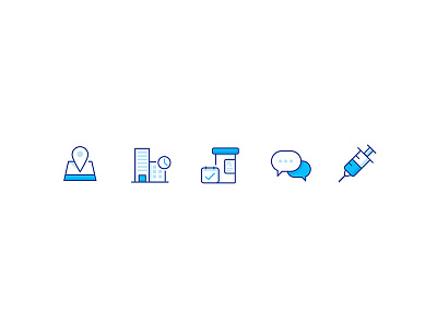 Mini medi-cons building icon iconography location medical medicine message minimal pain shot time