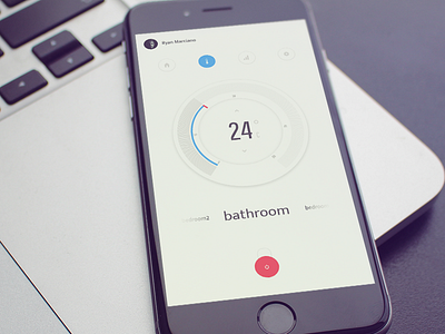 Thermostat dashboard data degrees graph interface ios mobile smart temperature thermostat wheel white