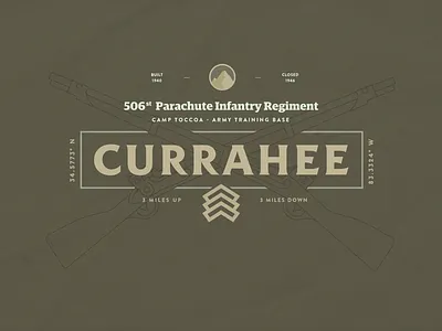 Currahee! army bootcamp branding currahee logo military regiment rifle training trooper type vector
