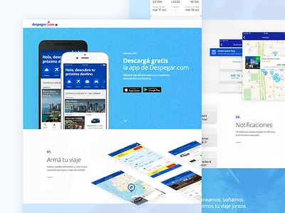 Landing de descarga de la app android app design despegar despegar.com download ios landing