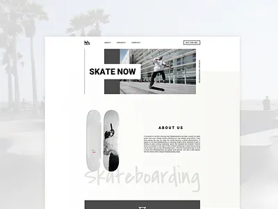 Let's skateboarding ! design dribbble interface landing page minimal skateboarding street ui user interface web web design