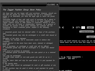 Terms and conditions poppup 2006 e commerce fashion flash store policy