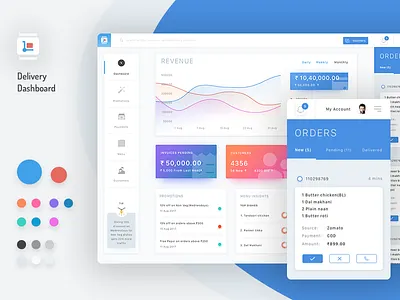 Delivery Dashboard clean minimal nashatwork ui ui kit ux web