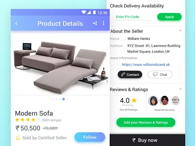 Product Details Screen