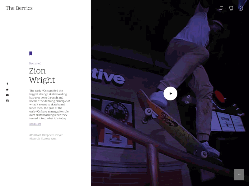 Berrics Concept Pt. 1 berrics content desktop hero motion skateboard ui video web