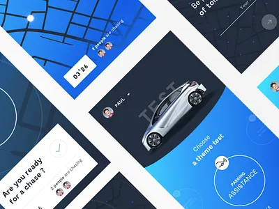Renault car app app blue car connected car map renault test ui ux
