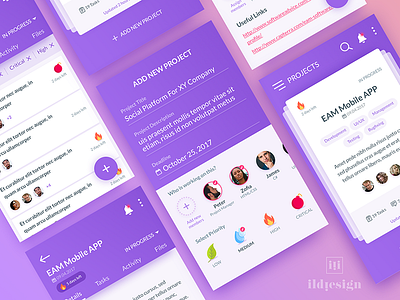 Add New Project UI Design eam ildiesign ildiko ignacz management mobile projects tool ui ui design ux ux design