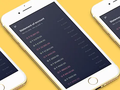 Mobile Banking - Simple Account Statement dark interaction interface khuzema minimal security simple simplicity statement ui ux