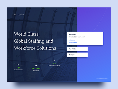 Home Page / Landing Page clean home page landing page modern navigation