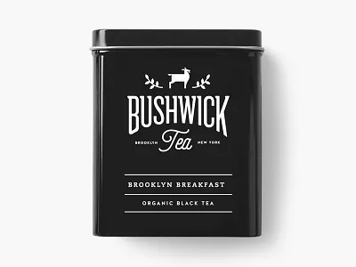 Bushwick Tea Tin Can beverage branding brooklyn drink goat hot logo new york nyc packaging tea