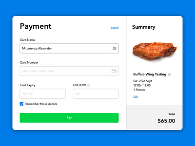 #002 Credit Card Checkout 002 100 days of ui checkout credit card ui