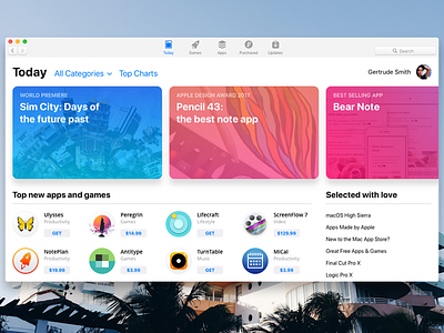 Appstore for macOS concept app appstore concept design desktop guidelines ios macos simlpe ui ux