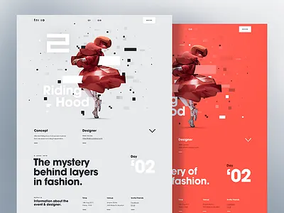 Fashion Details Page - Riding Hood app campaign design desktop fashion glitch responsive typography ui ux web