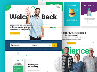 Surveymonkey Radical Return Homepage bold colors bold text radical homepage design return homepage experience surveymonkey surveys web design