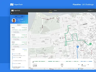 HyperTrack - Placeline UX Challenge challenge dashboard figma location map placeline track ui ux