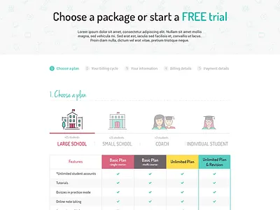 TEL Packages design design free large learning packages plans school trial ui ux webdesign website